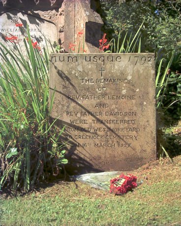 The “Priests’ Stone” in Greenock Cemetery.